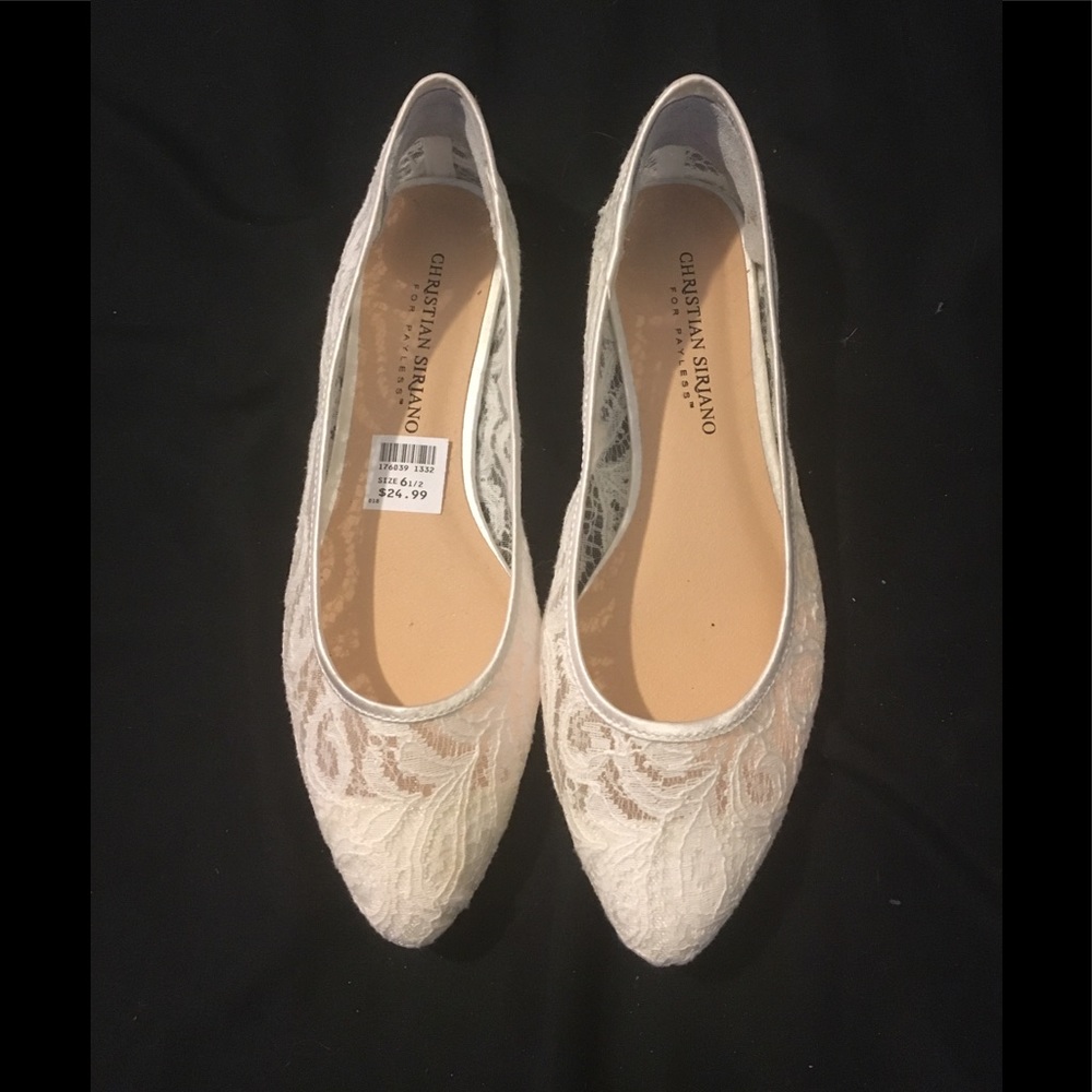White Lace Flats